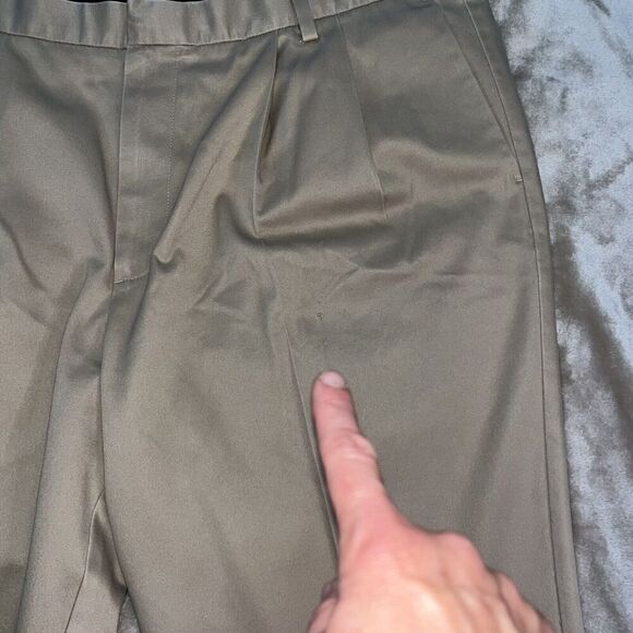 Dockers Mens Pleated Classic Fit Pants Khaki Tan W44 X‎ L32 Business Career - Picture 4 of 10